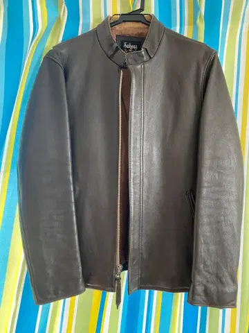 Schott 다크 브라운 가죽 자켓 S