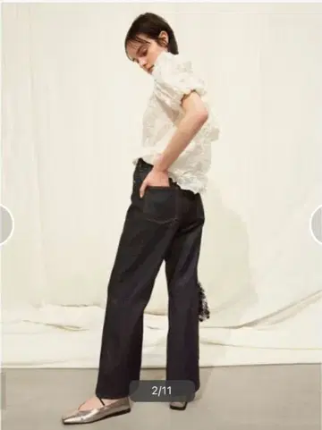 셀비치 와이드 스트레이트 데님 팬츠 [ 손세탁 가능 ]