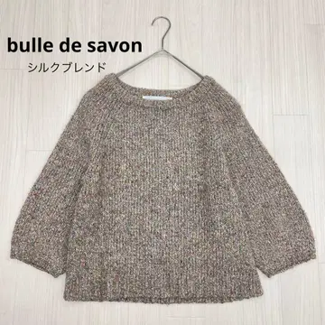 bulle de savon 실크 블렌드 크루넥 7부 소매 니트