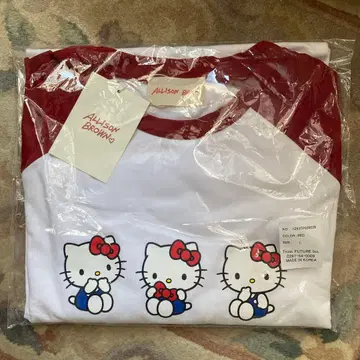 헬로키티 x 앨리슨 브라운 래글런 롱 슬리브 티셔츠 L 사이즈