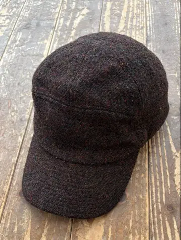 override 해리스 트위드 콜라보 캡 브라운 트위드