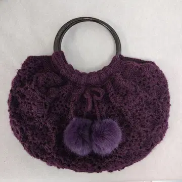 anysis 니트 백 핸드백 퍼플