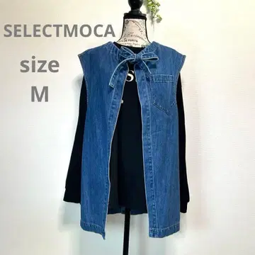 SELECT MOCA 데님 블루 리본 포함 슬리브리스 베스트