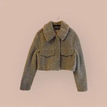 ZARA 베이지 보아 크롭 자켓