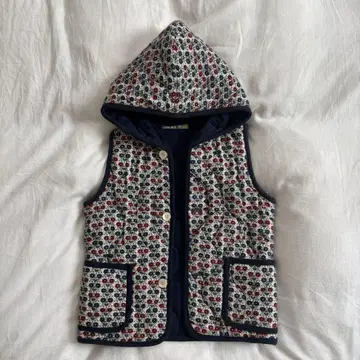 BEAMS BOY 꽃무늬 후디 다운 베스트