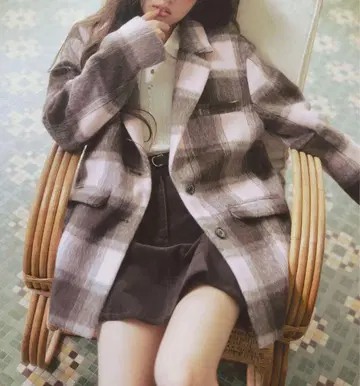 미니 샤기 테일러드 코트 믹스 색상