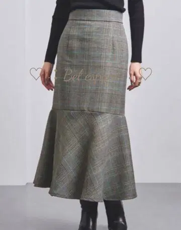 미사용! UNITED ARROWS 머메이드 스커트 체크 스커트