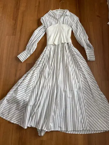 SNIDEL 스트라이프 셔츠 원피스