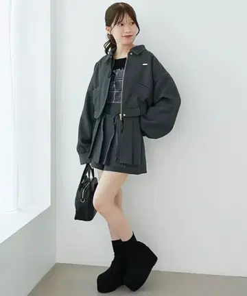 MAJESTIC LEGON 셋업 블루종 숏팬츠 그레이