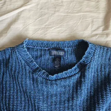 90s LANDS' END 인디고 코튼 니트 USA제