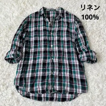 tomorrowland 투모로우랜드 린넨 체크 셔츠 긴팔