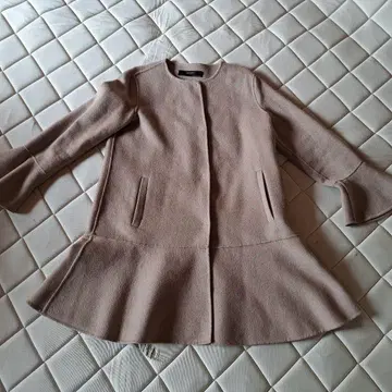 ZARA BASIC 노카라 울 자켓 베이지