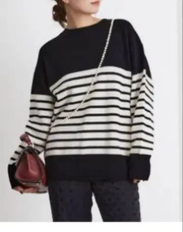 IENA 울 보더 풀오버