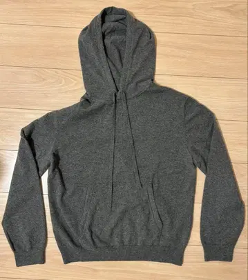 그레이 후드 부착 후드티 미사용 택 포함