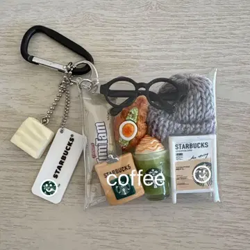 가챠 채운 파우치 팀탐 카페 화이트 그린