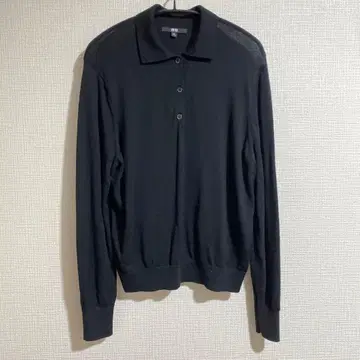 유니클로 메리노 폴로 스웨터 블랙