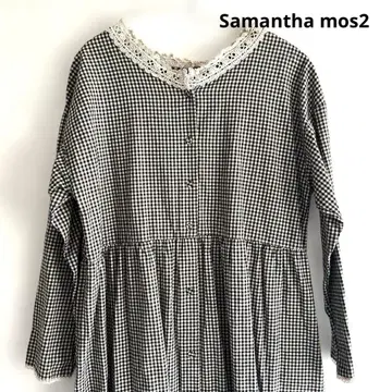 Samantha mos2 코튼 린넨 깅엄 체크 원피스