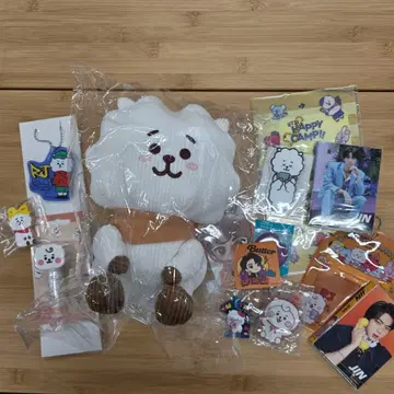 BTS 진 BT21 RJ 코듀로이 봉제 인형 메모장 세트