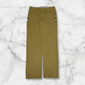 치노 팬츠 베이지 안감 스트라이프 배색 라인 팬츠 캐주얼