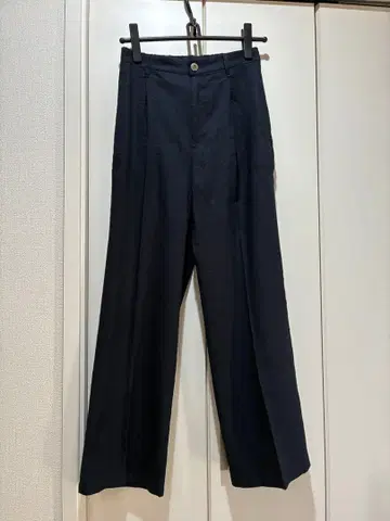 네이비 린넨 MIX 스트레이트 팬츠 사이즈 34