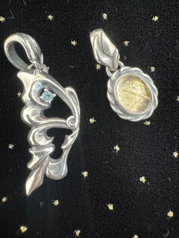 실버 925 장식 펜던트 탑 2개 세트