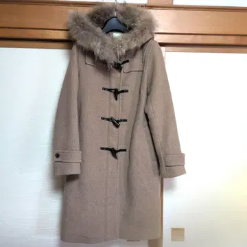 베이지 더플 코트 퍼 포함 M