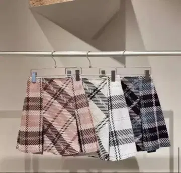 로빙 체크 미니 스커트