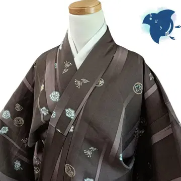 C11 치도리야 기모노 코몬 워셔블 기모노 화학 섬유 브라운 톨 사이즈