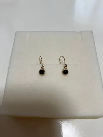 에스테르 10K 오닉스 후크식 귀걸이
