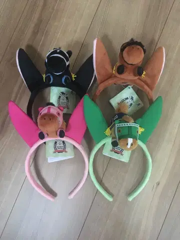 서러브레드 컬렉션 마스코트 포함 머리띠 3종 (총 4종 세트)