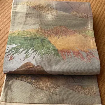 산 풍경 후쿠로 오비 실크제