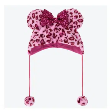 새상품 디즈니 팬캡 미니 레오파드 무늬 핑크