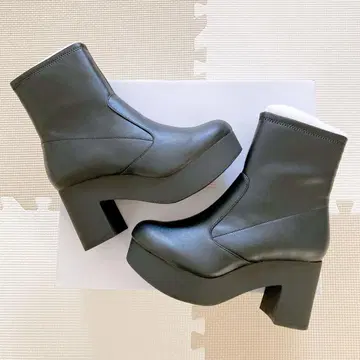 NUOVO 스트레치 부츠 블랙 8cm 힐 S 사이즈