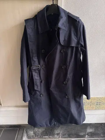 거의 새상품 무인양품 트렌치코트 네이비 M