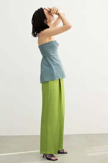 스터닝 루어 벨티드 스트레이트 팬츠 라이트 그린 0 사이즈