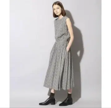 SACRA 슬리브리스 허리밴딩 원피스 레오파드 지오메트릭