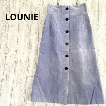 루니 LOUNIE 스웨이드 라이크 롱 기장 스커트 [ S ] 프론트 버튼