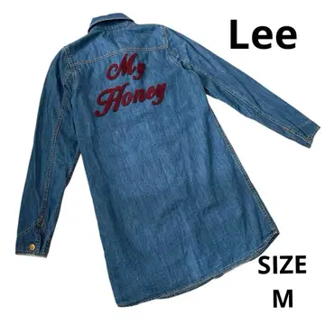 [새상품급] Lee 리 롱 데님 셔츠 백 자수 라이트 인디고 M 사이즈