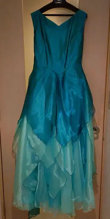 13호 일본제 논 프레스티지/그린 쉬폰 컬러 드레스 연주회용