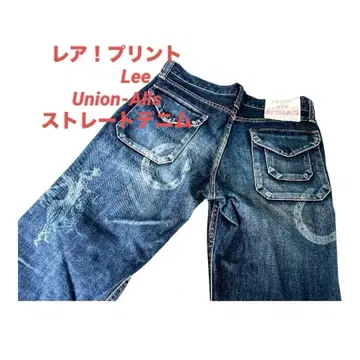 리 유니온올스 제품 프린트 데님 레어 스트레이트 L