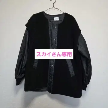 LOWRYS FARM 블랙 2way 보아 자켓 프리 사이즈 블랙