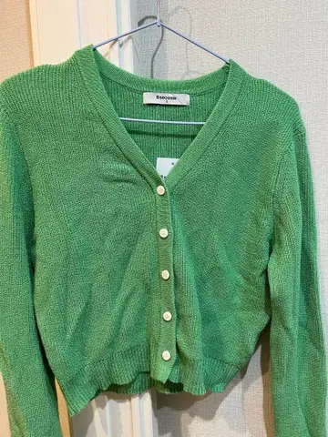 한국 브랜드 그린 버튼 가디건