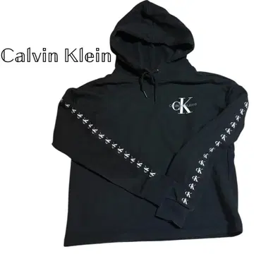 캘빈 클라인 Calvin Klein 숏 기장 후드티 블랙