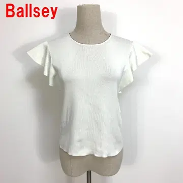 A6565 보르지 프렌치 슬리브 니트 반팔 소매 플레어 화이트 S