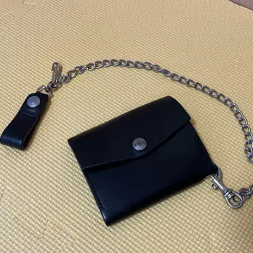 schott 가죽 지갑 체인 포함