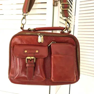 가죽 숄더백 적갈색