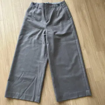 휴먼 우먼 그레이 와이드 팬츠 백 벨트 포함