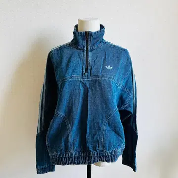 adidas 데님 트랙탑 하프 지퍼 XL Mihi 착용