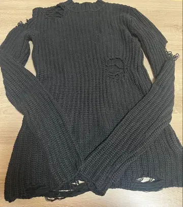 darich 데미지 니트 미니 원피스