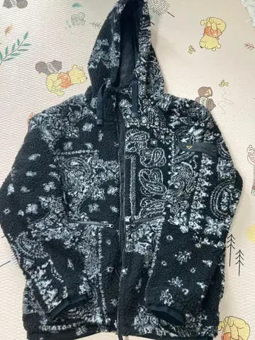 workman 플리스 자켓 페이즐리 무늬 리버서블